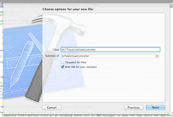 Adding a TableViewController