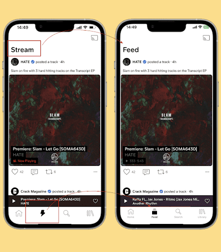 Stream is now Feed on iOS