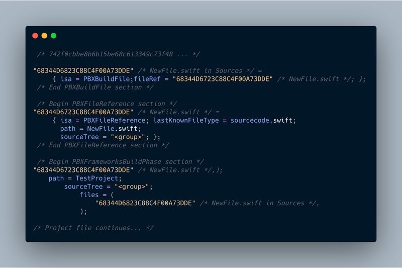 New Xcode file