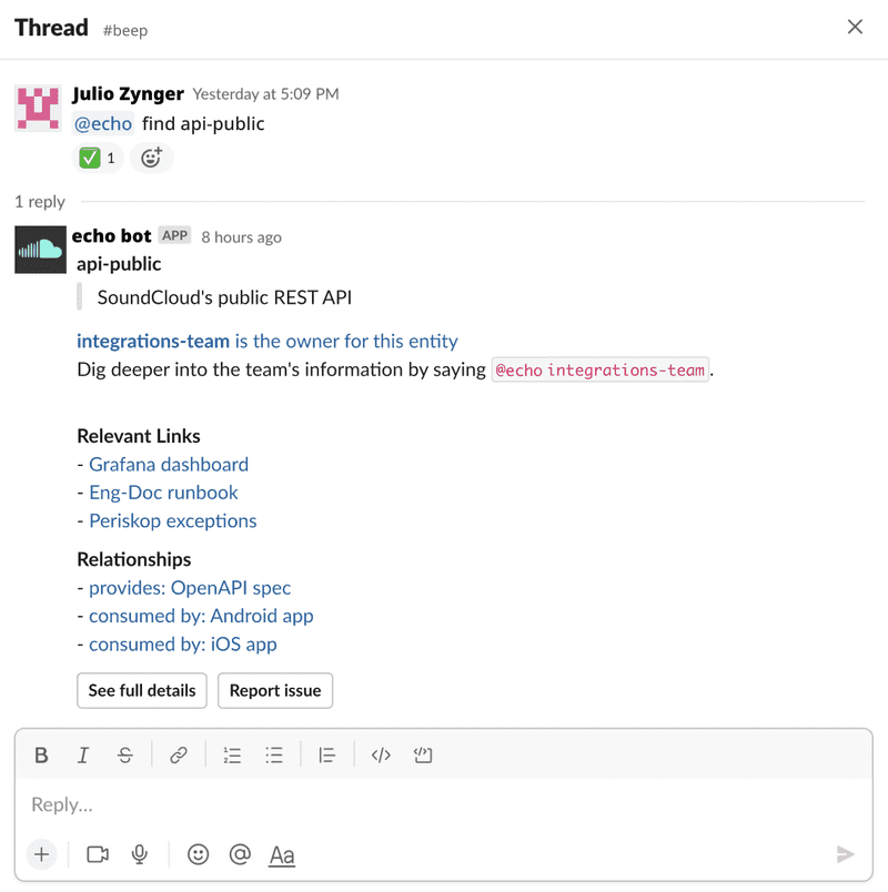 Slack integration